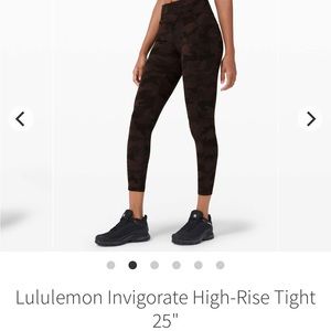 Lululemon Invigorate high rise 25” tight